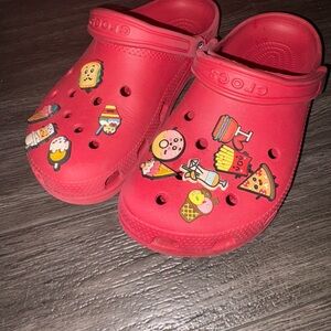 Crocs women Red Clogs with Fun Charms